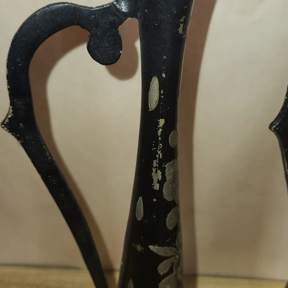 Elegant Black and Silver Decorative Vases